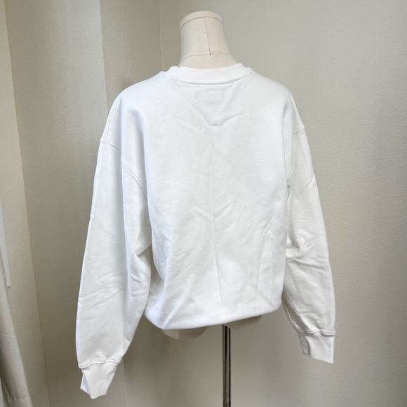 NWOT Esprit Authentic White Crewneck Sweatshirt Unisex Size Medium - Picture 3 of 5